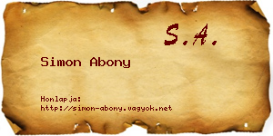 Simon Abony névjegykártya